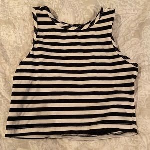 Black/white striped crop top! (Size small)